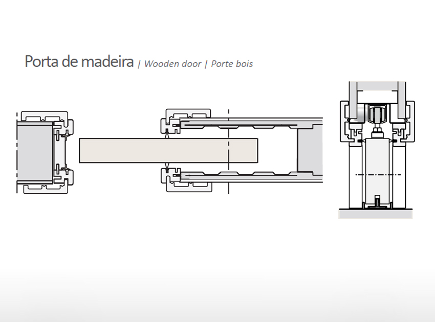 WPC door frame for sliding doors model UNICO
