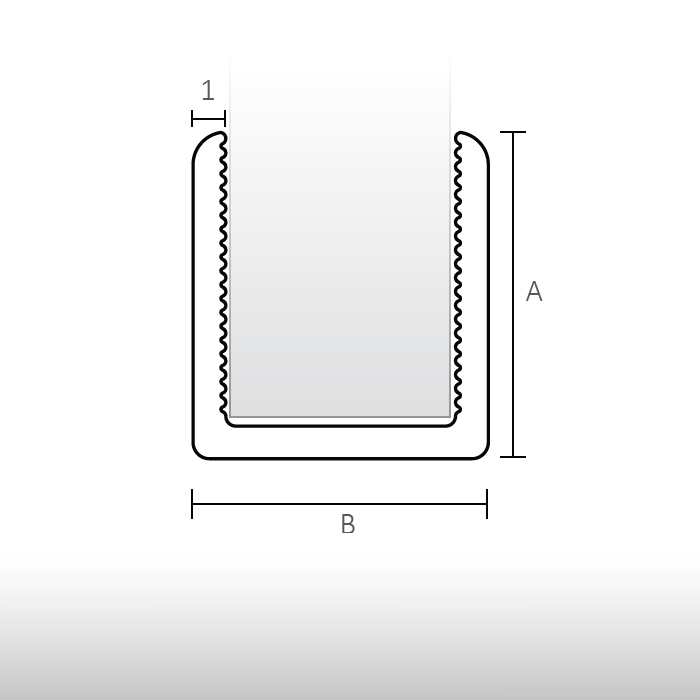 Perfil alumínio U 10 x 9 - para painéis decorativos de parede 