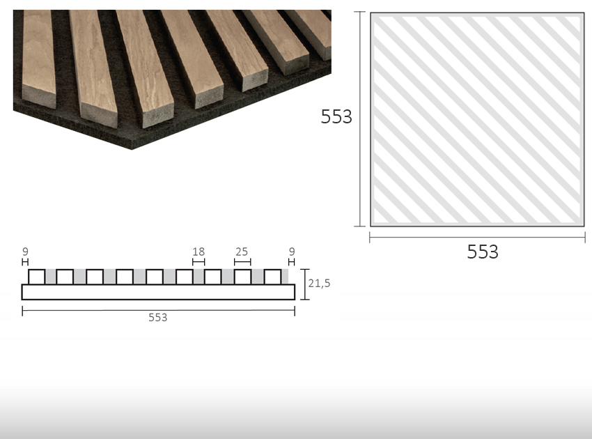 Revêtement acoustique mural en latte GS | CHEVRON