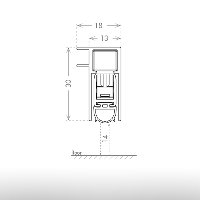 Acoustic sliding doors seal - Top Slide Magnetic