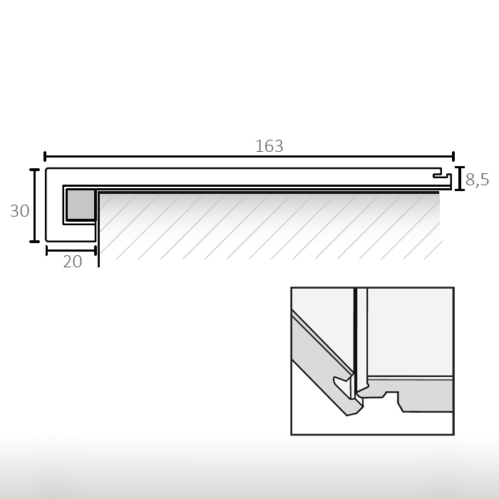 Perfil de Escada SPC ACOUSTIC 1500x163x30 mm 