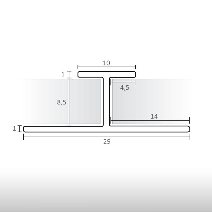 Profil en aluminium H pour panneaux décoratifs